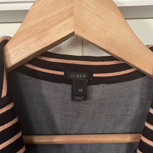 {J. Crew} Maritime Ponte Knit Striped Blazer in Black & Tan - Women's XS - Picture 5 of 10